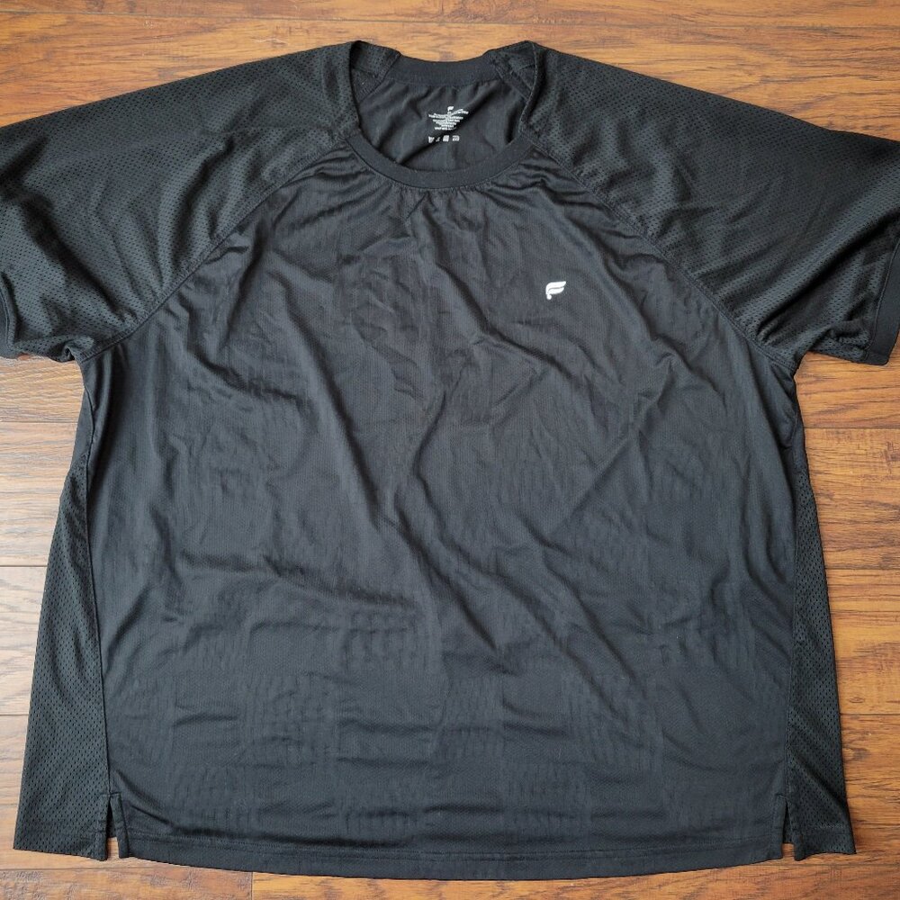 FABLETICS The Rec Breathable Mesh Sleeve Black Tee T-Shirt sz XXL 2X EUC Sporty